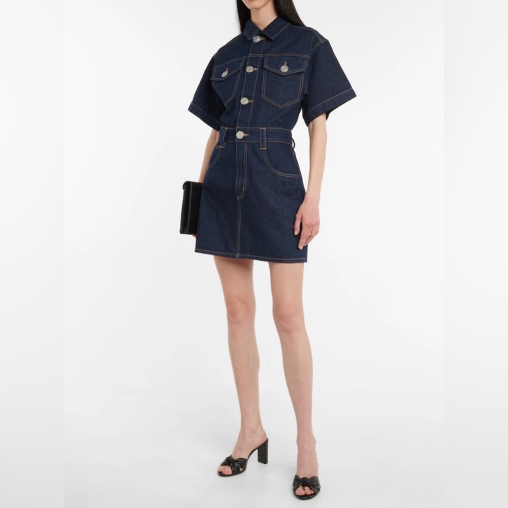 NWT Frame Straight Hem Mini Denim Shirt Dress